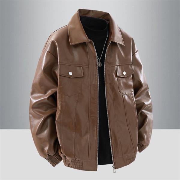 کاپشن چرم باکسی کد 2489