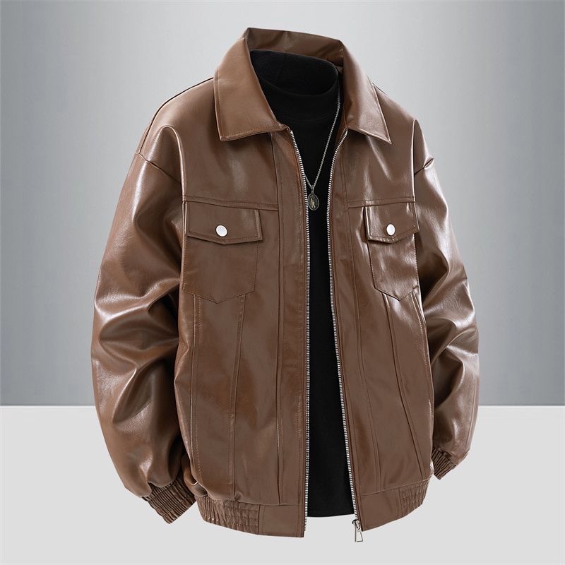 کاپشن چرم باکسی کد 2489