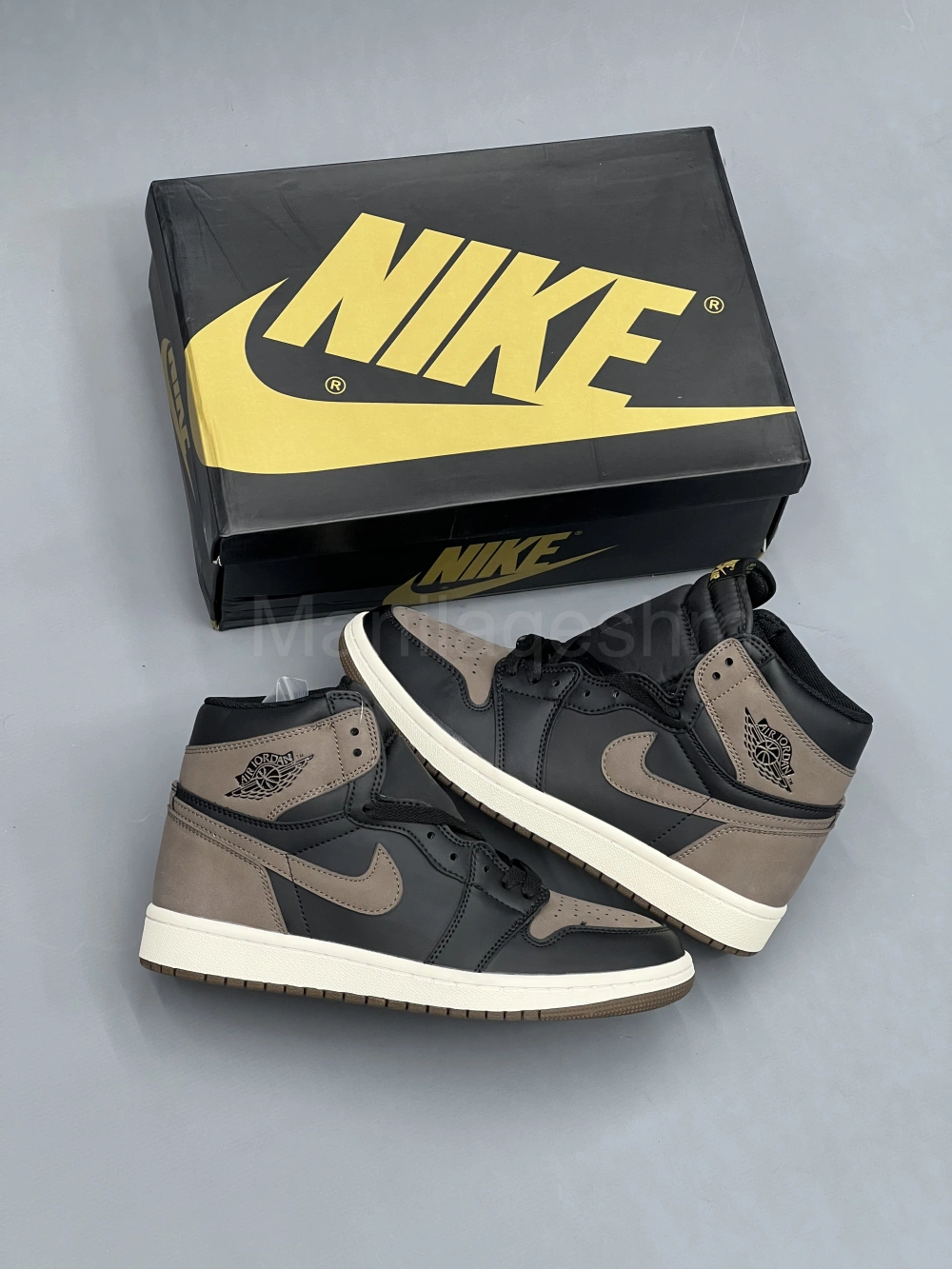 کفش جردن وان ساقدار پالومینو قهوه ای مشکی Jordan 1 High Palomino