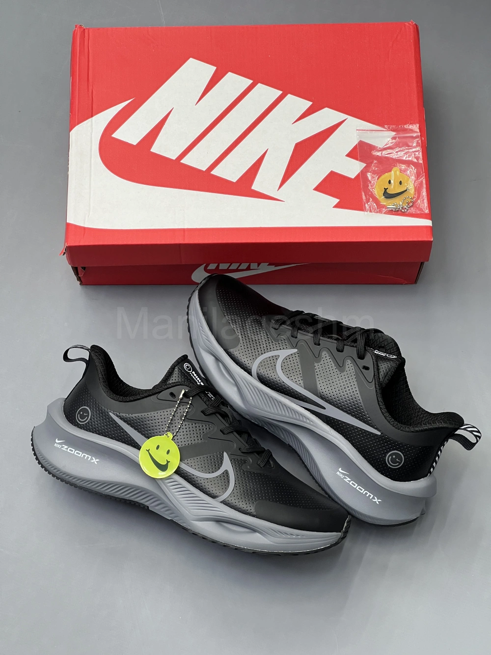 کتونی نایک زوم ایکس لبخند مشکی طوسی چرم Nike Zoom X Smiley