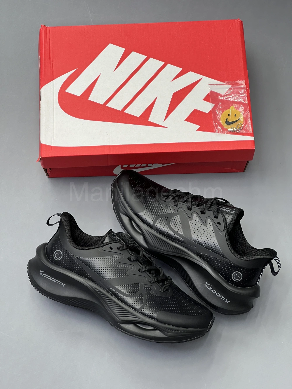 کتونی نایک زوم ایکس لبخند تمام مشکی چرم Nike Zoom X Smiley