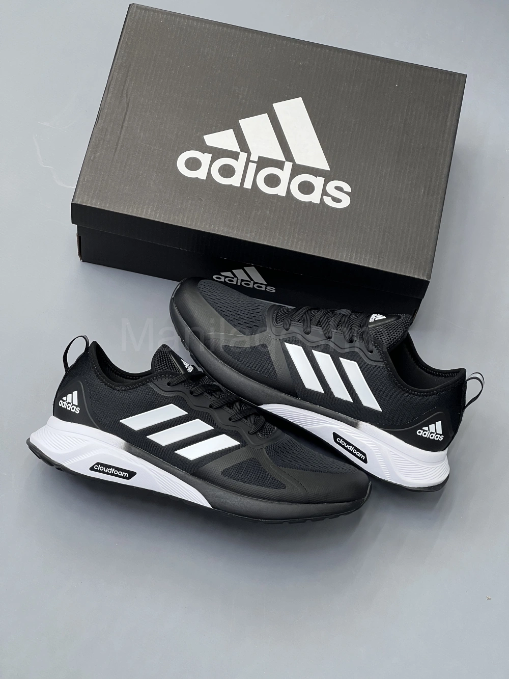 کتانی مشکی سفید آدیداس کلود فوم Adidas Cloudfoam