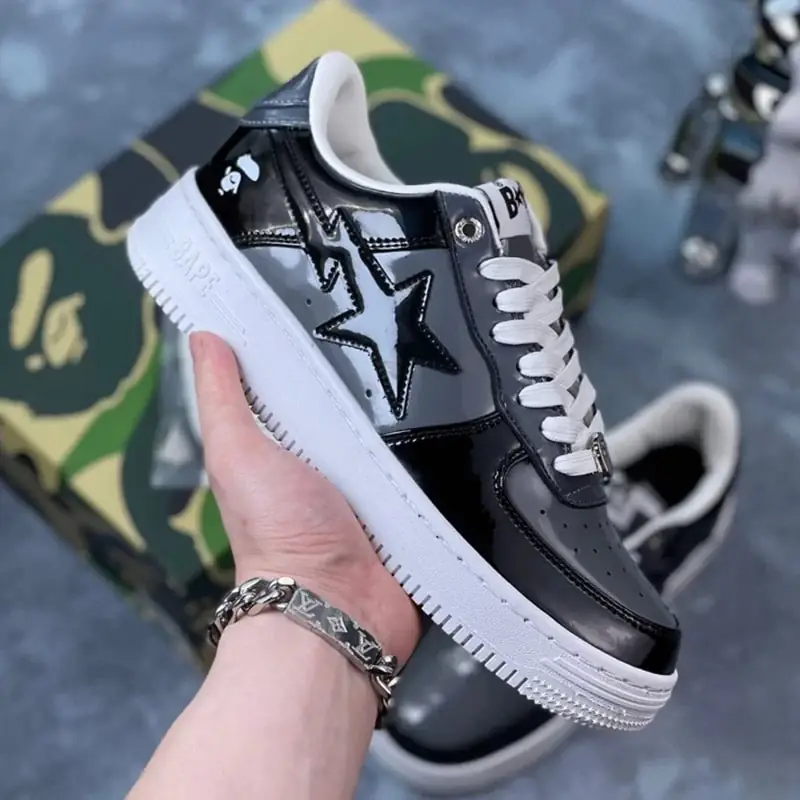 بتینگ ایپ بیپ استا طوسی A Bathing Ape Bape Sta Low Grey Black