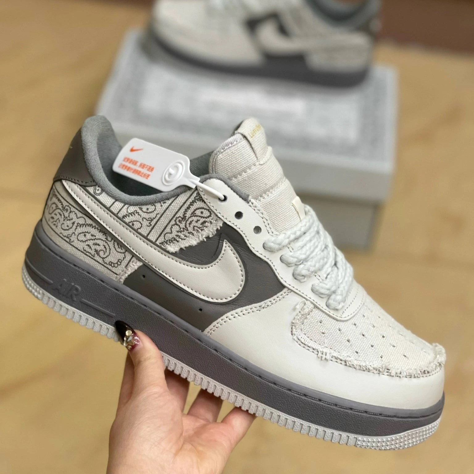 نایک ایر فروس وان بیگ بنگ طوسی Nike Air force 1 Big Bang