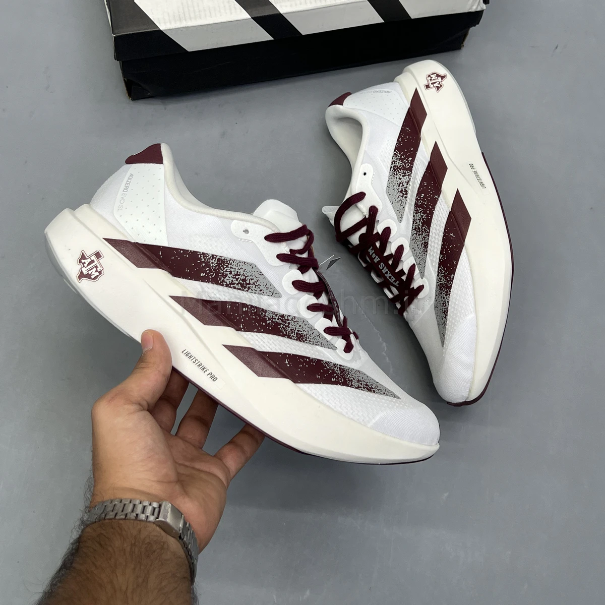 کفش آدیداس آدی زیرو سفید زرشکی Adidas Adizero Evo SL