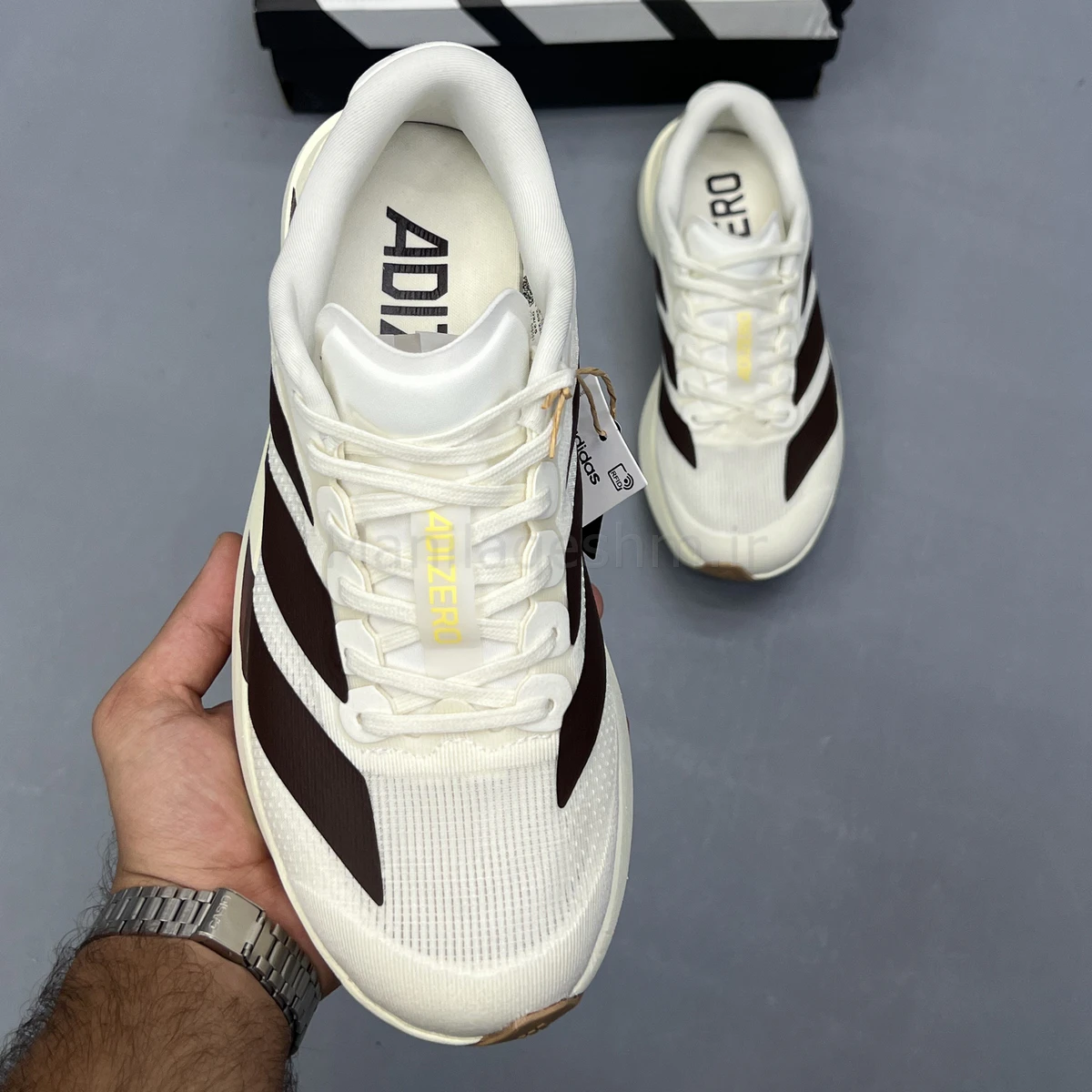 کفش آدیداس آدی زیرو کرم قهوه ای Adidas Adizero Evo SL