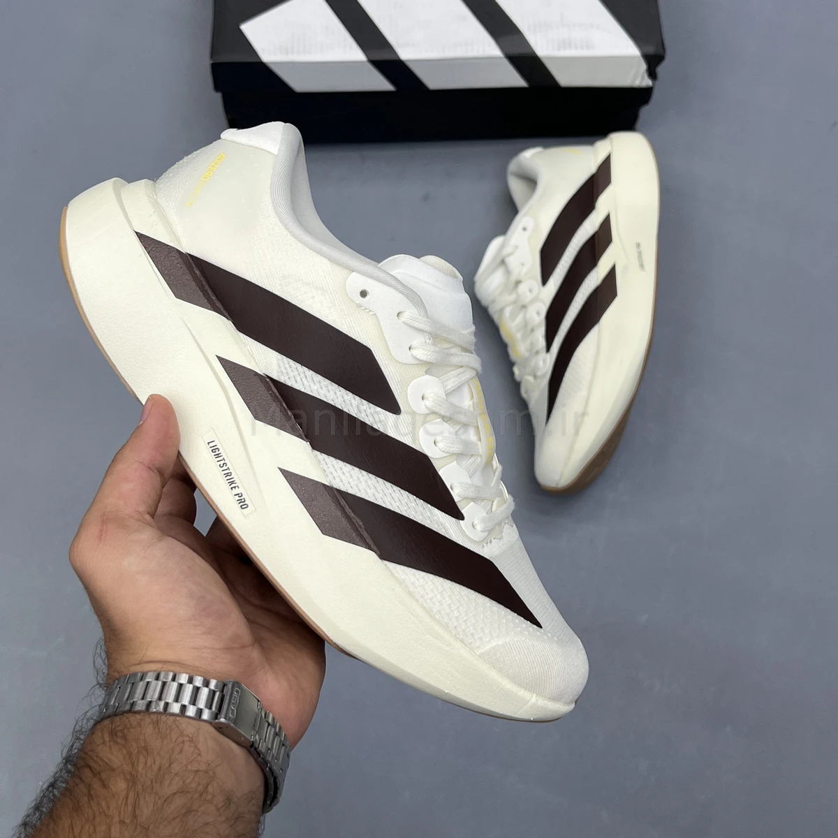 کفش آدیداس آدی زیرو کرم قهوه ای Adidas Adizero Evo SL