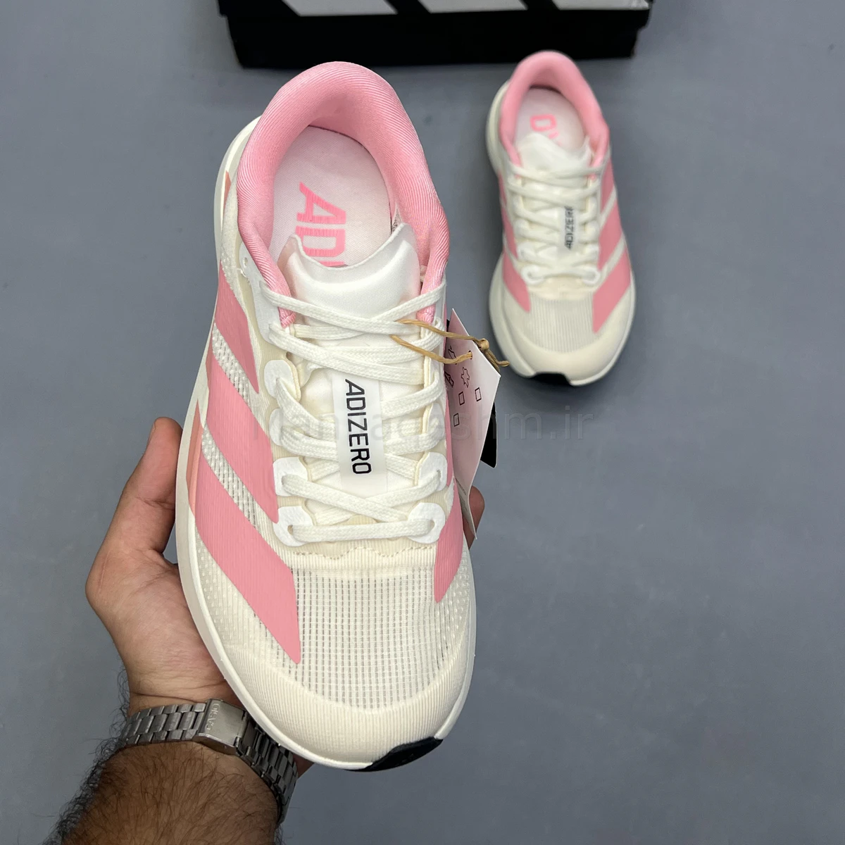 کفش آدیداس آدی زیرو کرم صورتی Adidas Adizero Evo SL