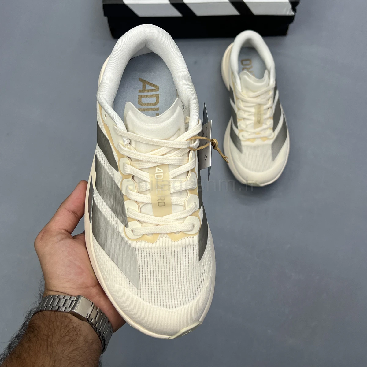 کفش آدیداس آدی زیرو کرم نقره ای Adidas Adizero Evo SL
