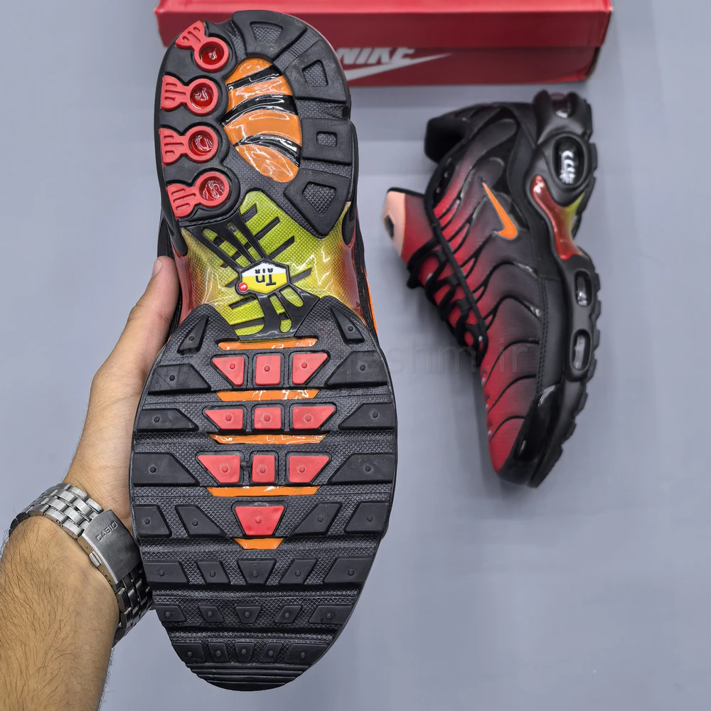 کفش نایک ایر مکس تی‌ان مشکی قرمز نارنجی Nike Air Max TN