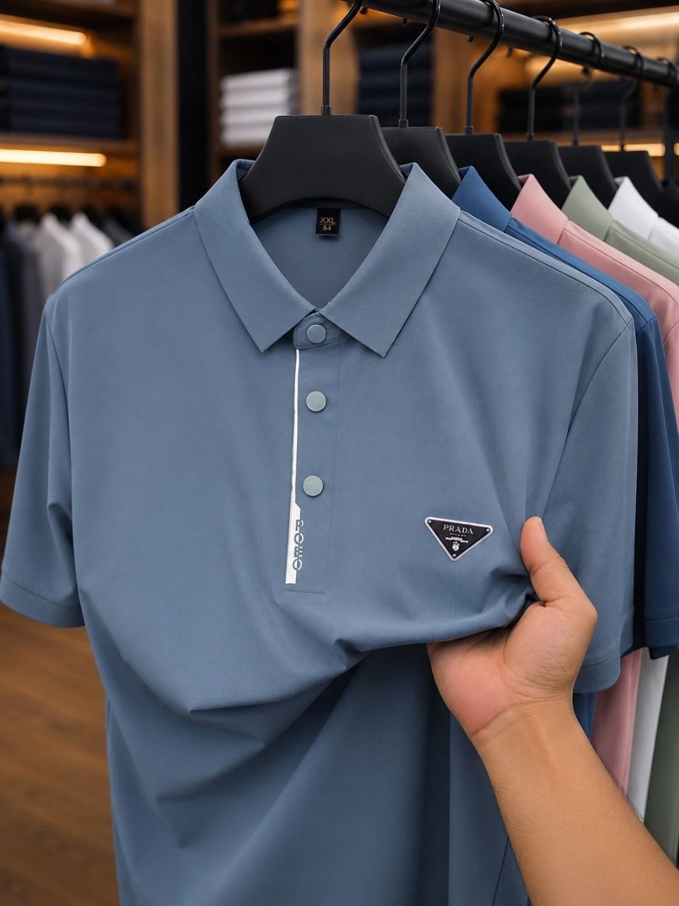 تیشرت یقه دار برند PRADA پرادا کد 22489