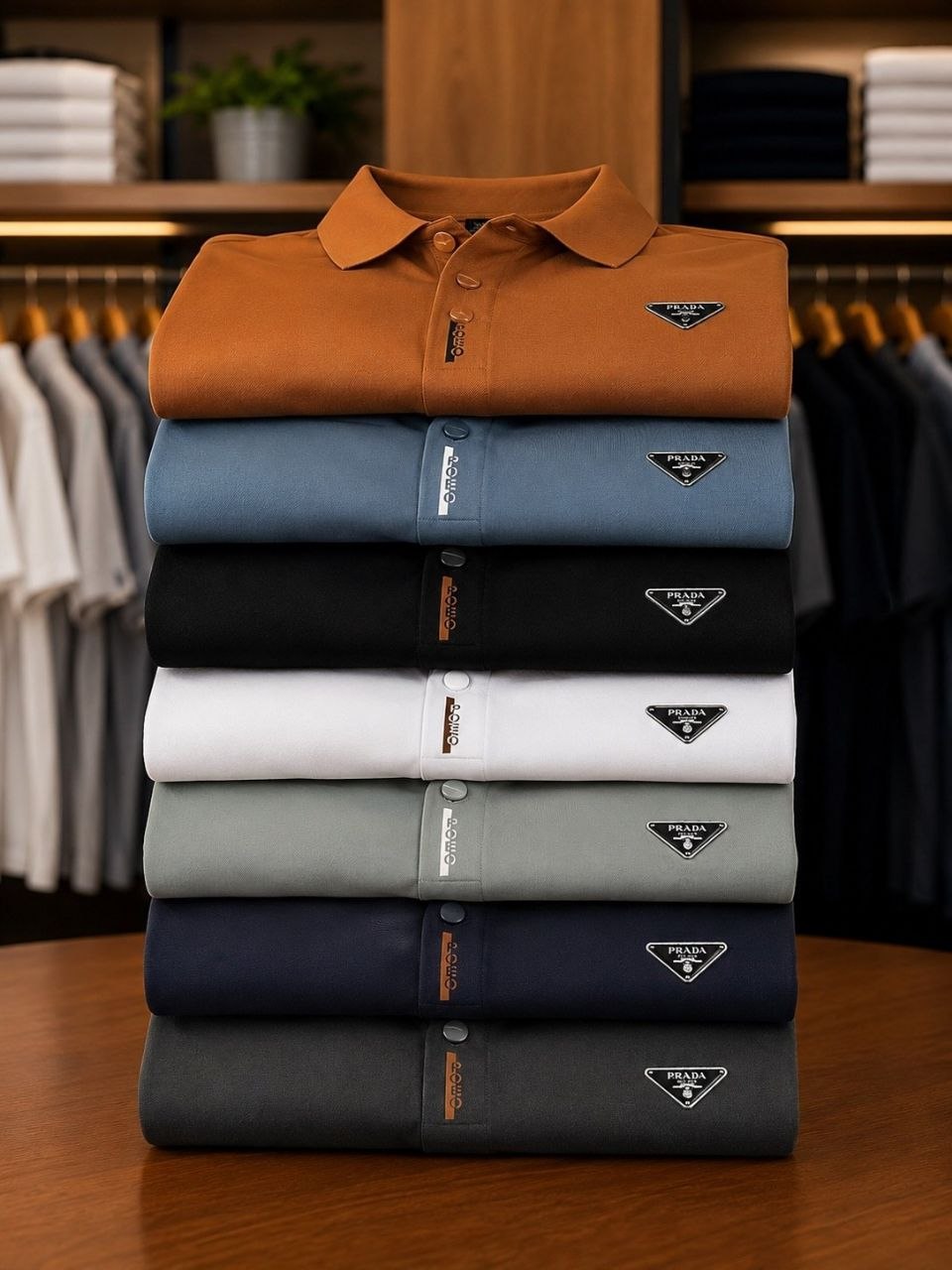 تیشرت یقه دار برند PRADA پرادا کد 22489