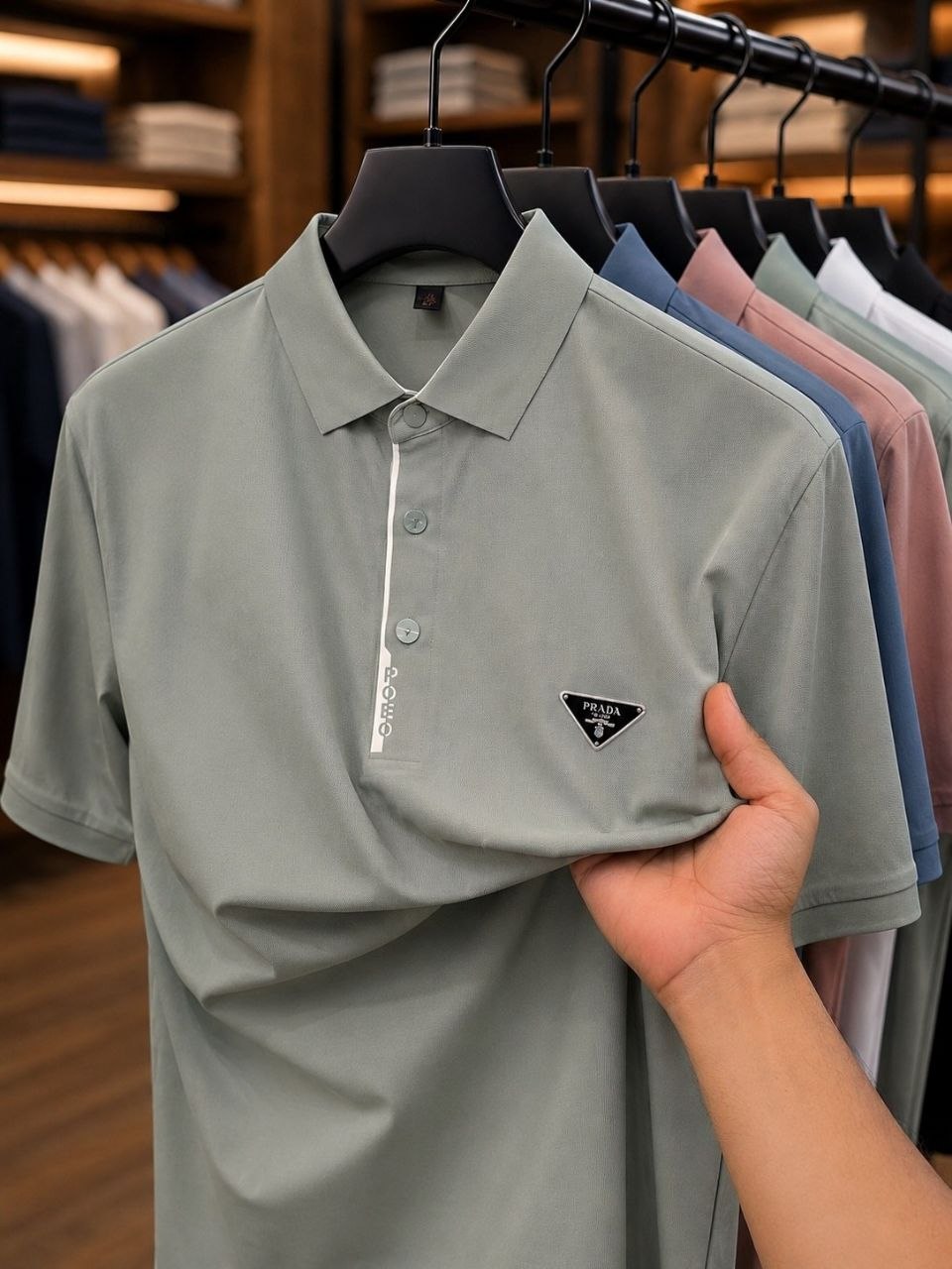 تیشرت یقه دار برند PRADA پرادا کد 22489