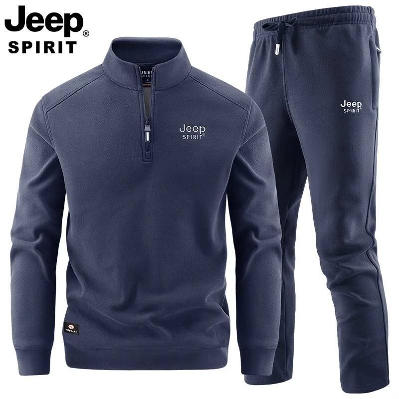 ست پلار نیم زیپ با شلوار داخل حوله ای کد 2526