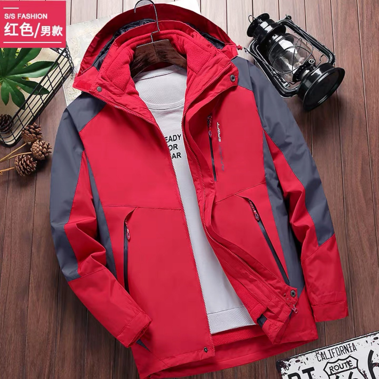 کاپشن دو پوش پلار دار دو قلو (گورتکس) مارک OUTDOOR کد 1818A